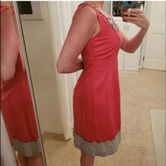 Boden Sheath Applique Keyhole Dress Sleeveless Size 10 - Picture 3 of 15